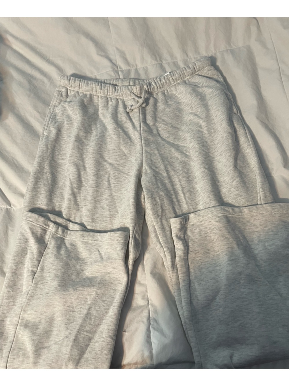 Divided light gray fleece-lined joggers
